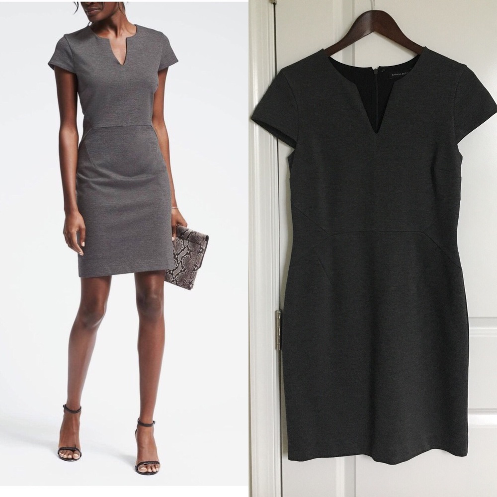 Banana Republic Short Sleeve Ponte Sheath Dress